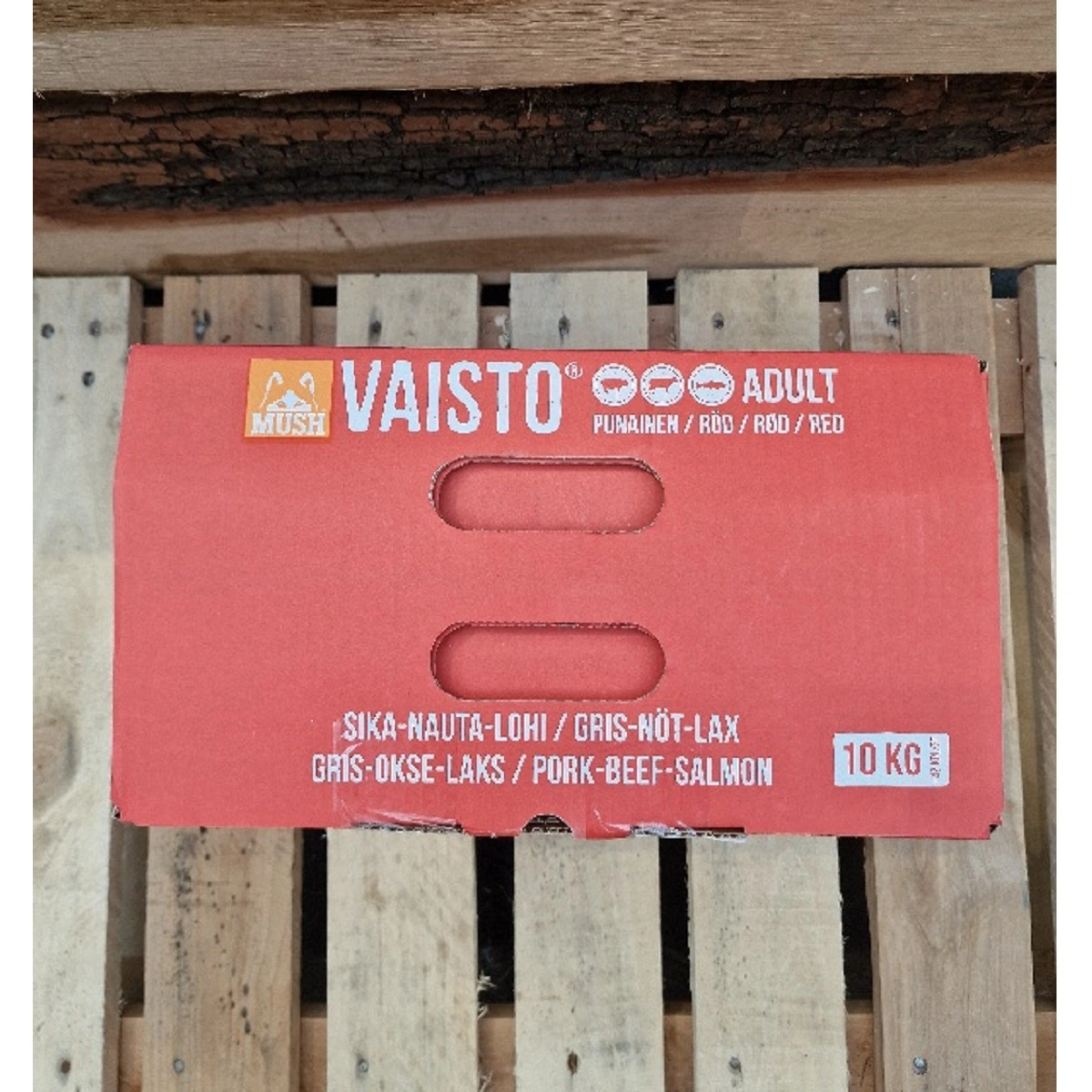 MUSH Vaisto Rød Gris Okse Laks XL 10 kg - Naturligt BARF-foder til hunde
